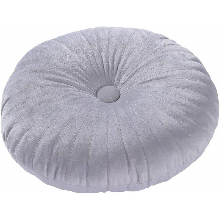 Everly Quinn Round Pillow Cushion For Couch Velvet Decorative Small